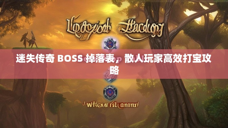 迷失传奇 BOSS 掉落表,散人玩家高效打宝攻略