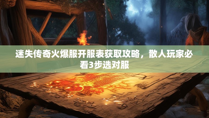 迷失传奇火爆服开服表获取攻略，散人玩家必看3步选对服