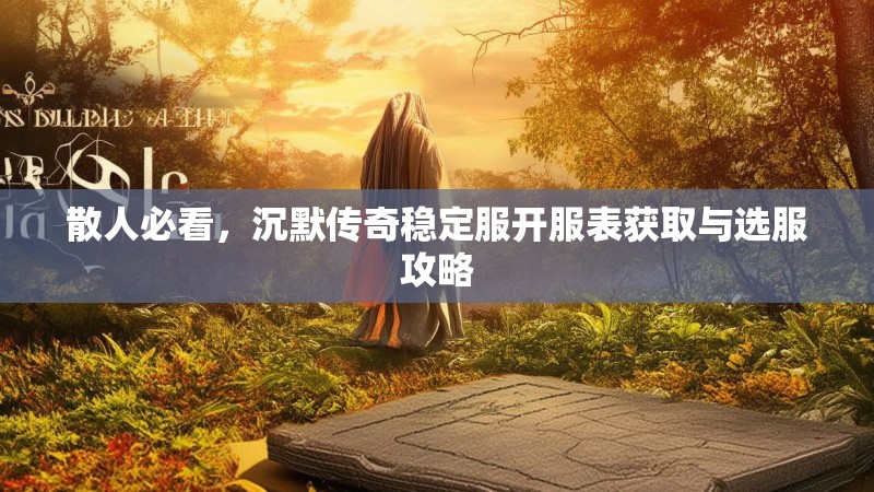 散人必看，沉默传奇稳定服开服表获取与选服攻略