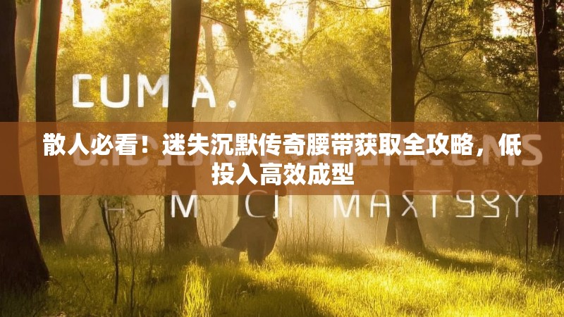 散人必看！迷失沉默传奇腰带获取全攻略，低投入高效成型