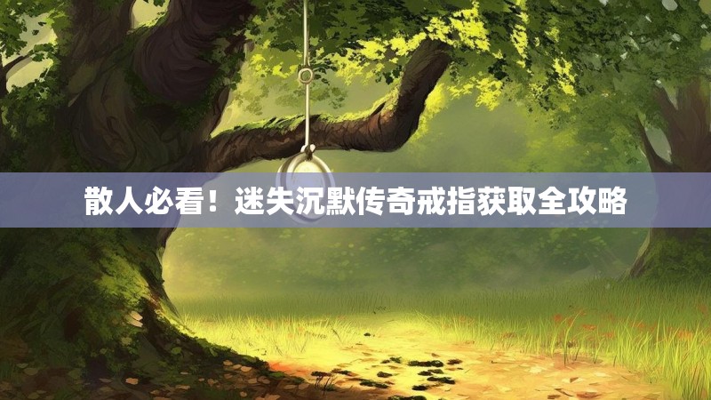 散人必看！迷失沉默传奇戒指获取全攻略