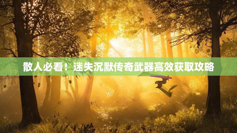 散人必看！迷失沉默传奇武器高效获取攻略