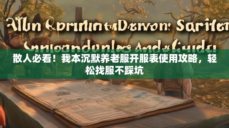 散人必看！我本沉默养老服开服表使用攻略，轻松找服不踩坑