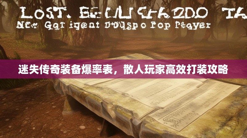迷失传奇装备爆率表，散人玩家高效打装攻略