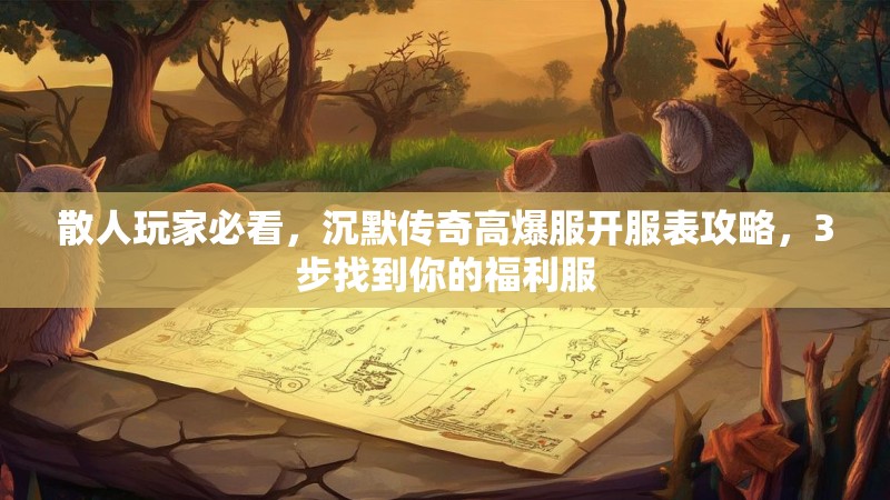 散人玩家必看，沉默传奇高爆服开服表攻略，3步找到你的福利服