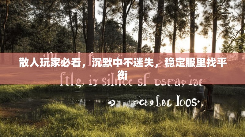 散人玩家必看，沉默中不迷失，稳定服里找平衡