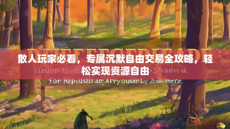 散人玩家必看，专属沉默自由交易全攻略，轻松实现资源自由