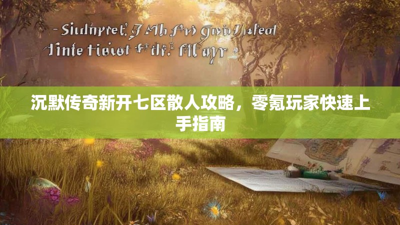 沉默传奇新开七区散人攻略，零氪玩家快速上手指南
