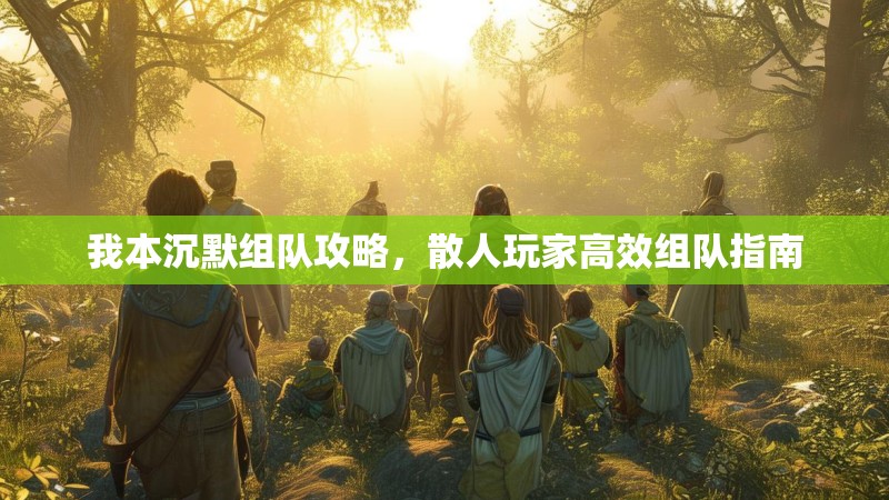 我本沉默组队攻略，散人玩家高效组队指南