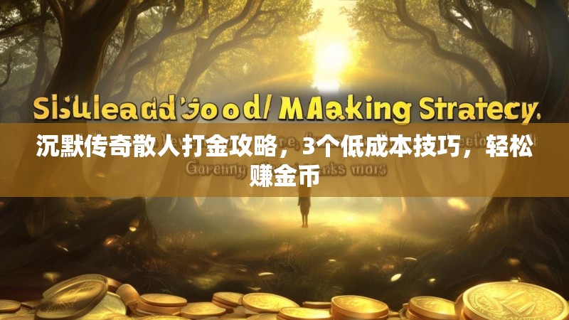 沉默传奇散人打金攻略，3个低成本技巧，轻松赚金币