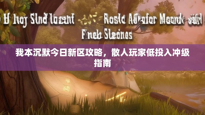我本沉默今日新区攻略，散人玩家低投入冲级指南