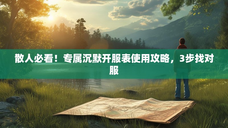 散人必看！专属沉默开服表使用攻略，3步找对服