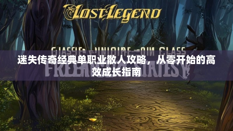 迷失传奇经典单职业散人攻略，从零开始的高效成长指南