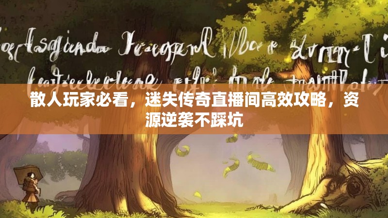 散人玩家必看，迷失传奇直播间高效攻略，资源逆袭不踩坑