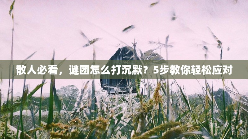 散人必看，谜团怎么打沉默？5步教你轻松应对