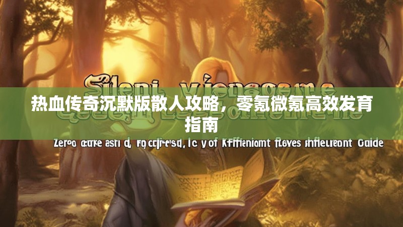 热血传奇沉默版散人攻略，零氪微氪高效发育指南