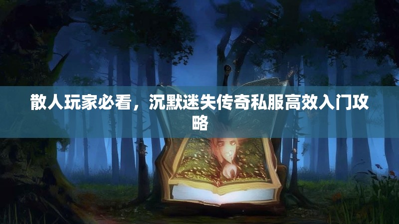 散人玩家必看，沉默迷失传奇私服高效入门攻略