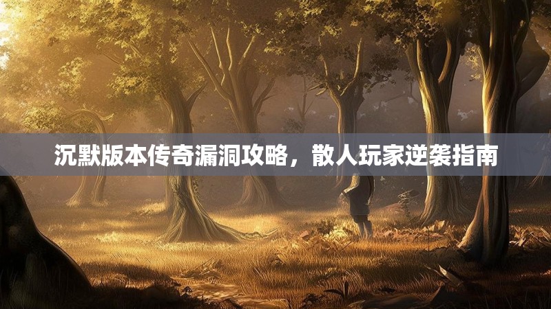 沉默版本传奇漏洞攻略，散人玩家逆袭指南