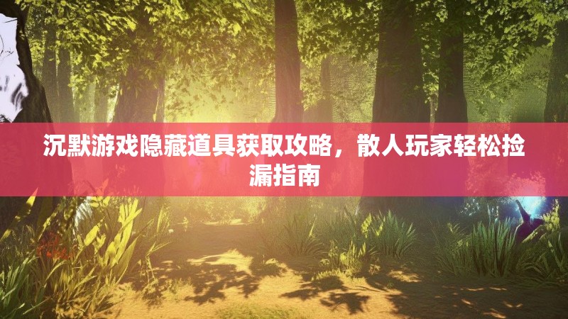 沉默游戏隐藏道具获取攻略，散人玩家轻松捡漏指南