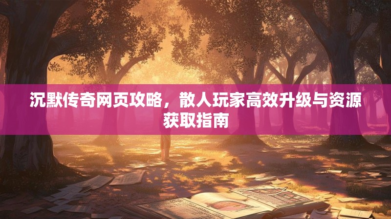 沉默传奇网页攻略，散人玩家高效升级与资源获取指南