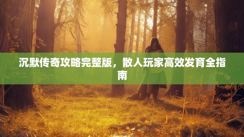 沉默传奇攻略完整版，散人玩家高效发育全指南