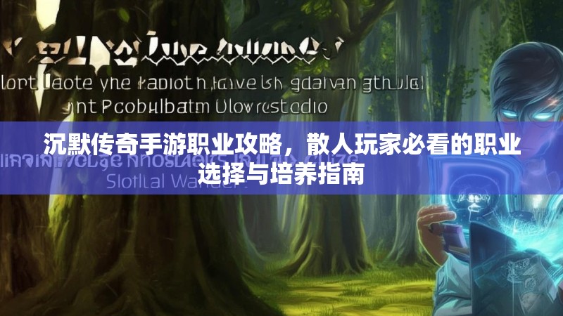 沉默传奇手游职业攻略，散人玩家必看的职业选择与培养指南