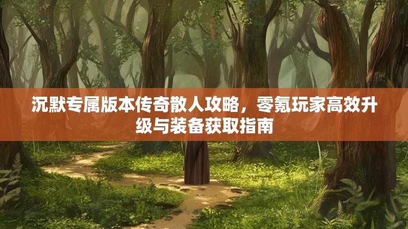 沉默专属版本传奇散人攻略，零氪玩家高效升级与装备获取指南
