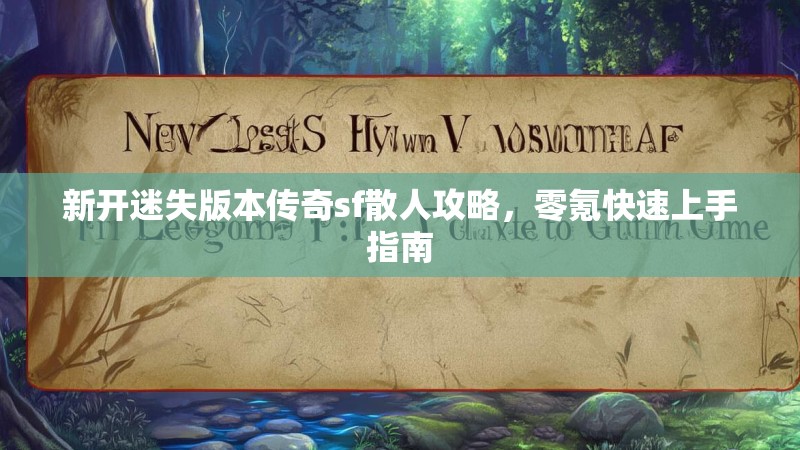 新开迷失版本传奇sf散人攻略，零氪快速上手指南