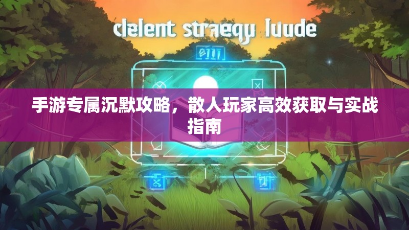 手游专属沉默攻略，散人玩家高效获取与实战指南