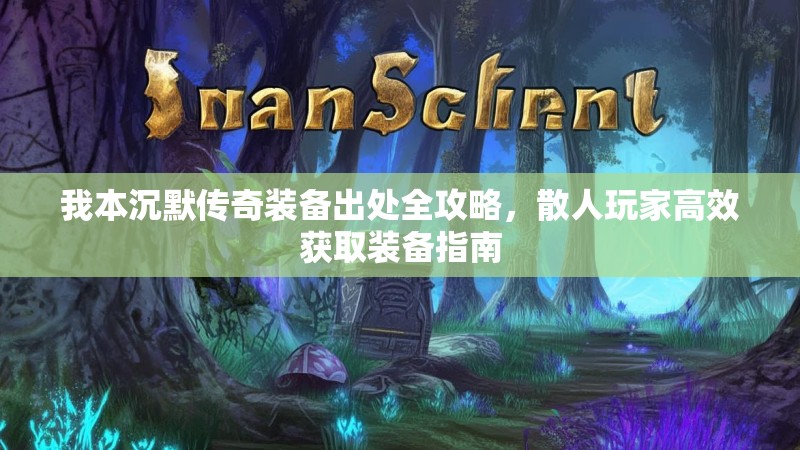 我本沉默传奇装备出处全攻略，散人玩家高效获取装备指南