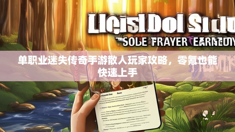 单职业迷失传奇手游散人玩家攻略，零氪也能快速上手