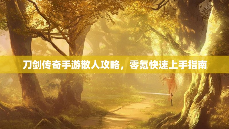 刀剑传奇手游散人攻略，零氪快速上手指南