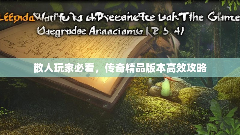散人玩家必看，传奇精品版本高效攻略