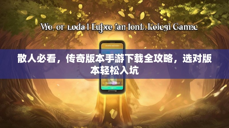 散人必看，传奇版本手游下载全攻略，选对版本轻松入坑
