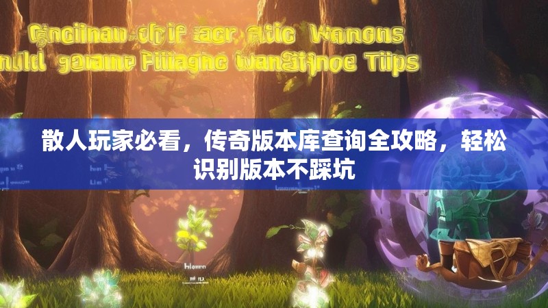 散人玩家必看，传奇版本库查询全攻略，轻松识别版本不踩坑
