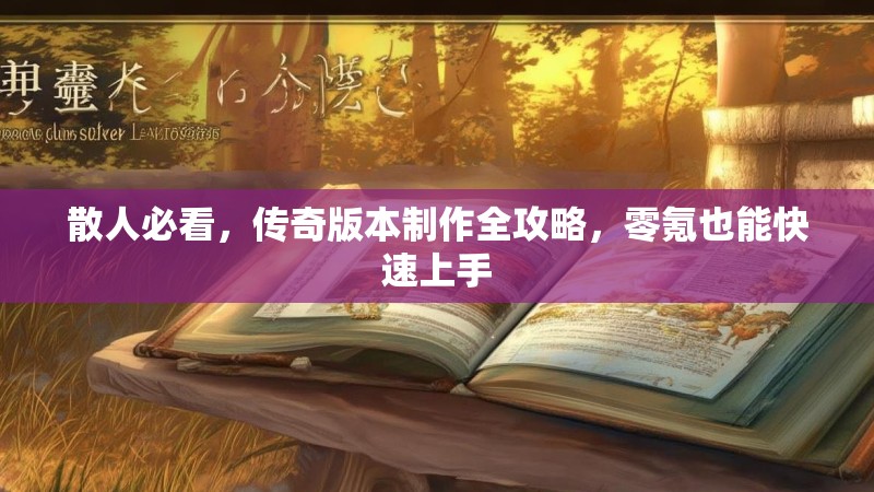 散人必看，传奇版本制作全攻略，零氪也能快速上手