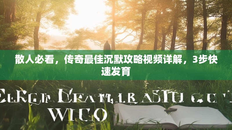 散人必看，传奇最佳沉默攻略视频详解，3步快速发育