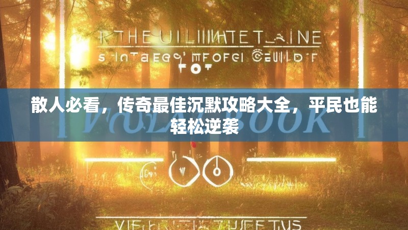 散人必看，传奇最佳沉默攻略大全，平民也能轻松逆袭