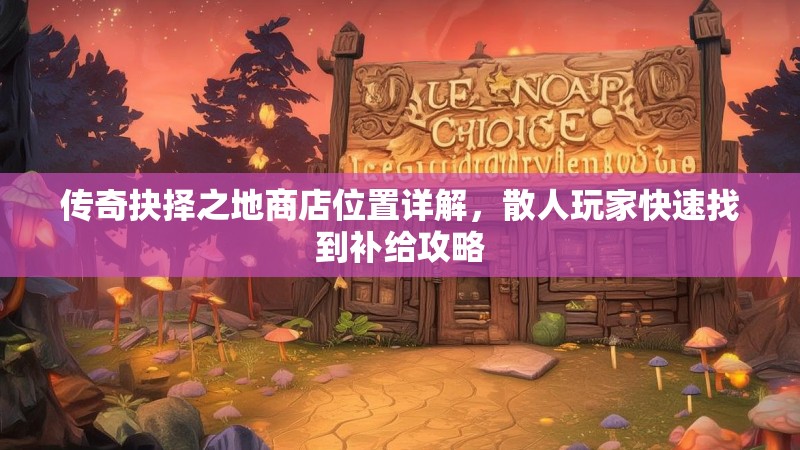 传奇抉择之地商店位置详解，散人玩家快速找到补给攻略