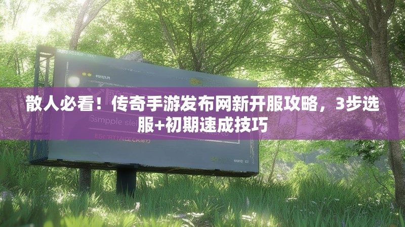 散人必看！传奇手游发布网新开服攻略，3步选服+初期速成技巧