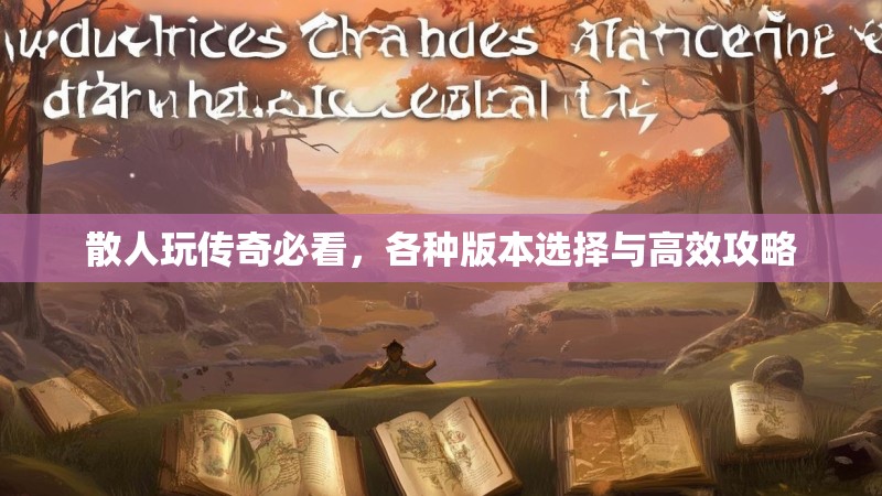 散人玩传奇必看，各种版本选择与高效攻略